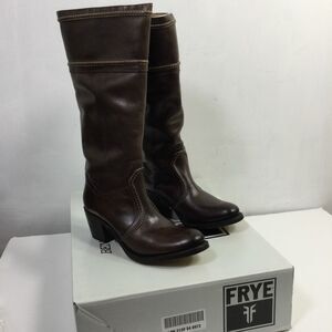 FRYE Womens Jane 14L Stitch AFG Leather Casual Dress Boot Dark Brown Size 10 NWB